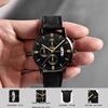Роскошные мужские часы, модные спортивные наручные часы, корпус из кожаного сплава, кварцевые наручные часы, деловые часы, часы с календарем