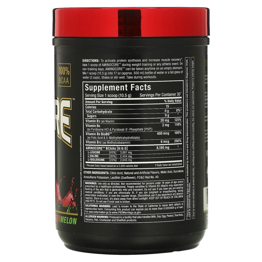 Aminocore Bcaa, Watermelon Flavor, 315G(0.69Lb)
