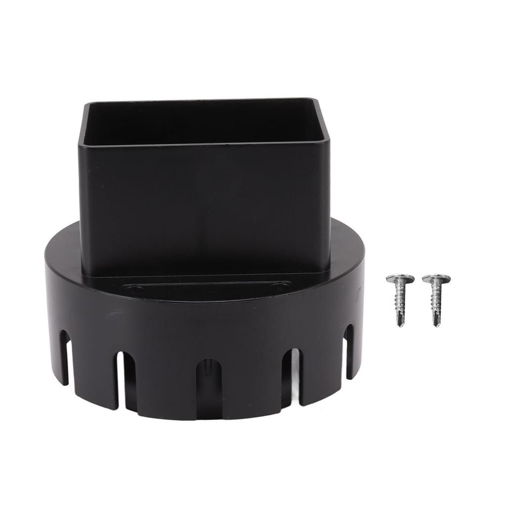 Downspout Adapter Plastic Drain Adapter Replacement Downpipe Converter Connector with Screws Black