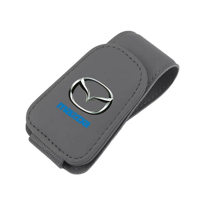 Interior Sun Visor Organizer Glasses Clip Ticket Card Holder for Mazda CX-3 CX-7 CX-9 RX-7 Auto Accessories