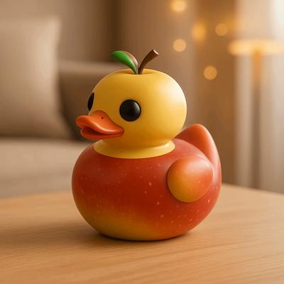 Настольное украшение Статуэтка утки из смолы Фруктовая утка Милая креативная фигурка утки Водонепроницаемая Мультяшная миниатюра Украшение для офиса