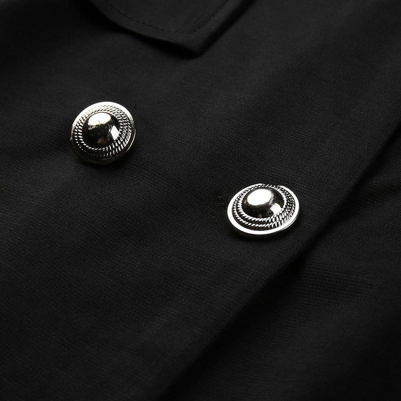 Women Casual Solid Jackets Female Elegant Double Breasted Long Coat Ladies Plus Size Button Military Style Long Dress