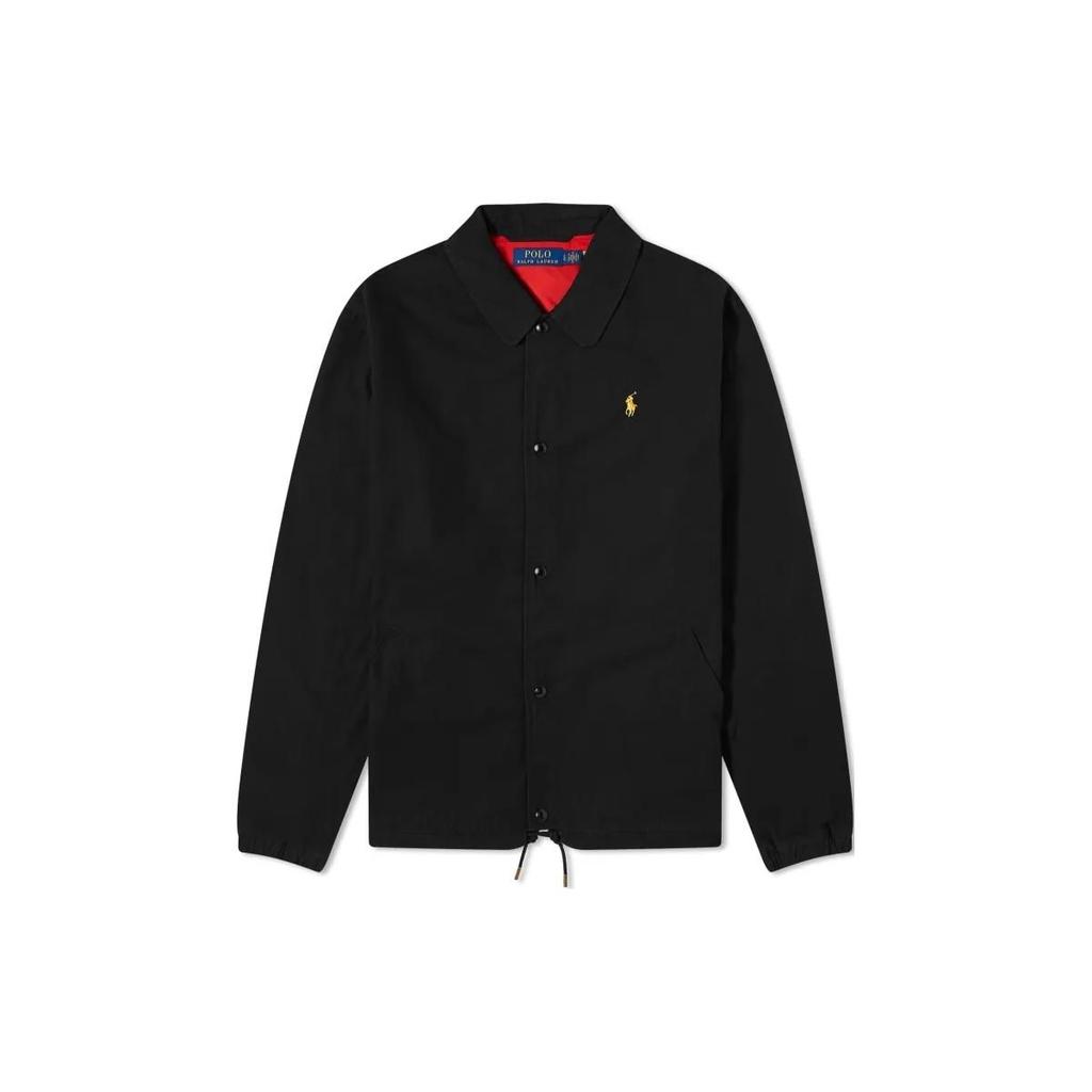 Polo Ralph Lauren Dragon Pattern Printed Polo Collar Single-Breasted Long Sleeve Jacket Men Jacket Black 710926916-001