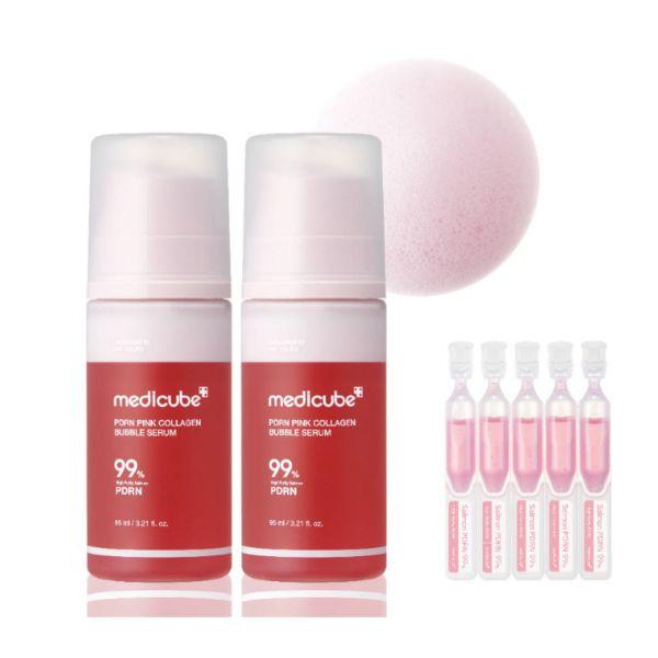 Medicube PDRN Bubble Cream Serum Skin Repair Hydrating Firming Serum Set 2 x 95ml