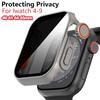 Металлическое стекло+Чехол для Apple Watch 9 8 7 6 5 4 Серии Защитная пленка для экрана Изменить на Ultra i watch 45мм 44 41 40мм Защита конфиденциальности