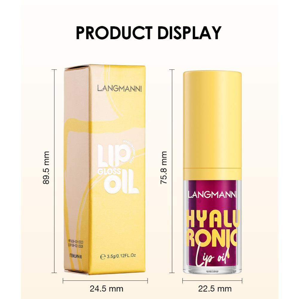 LANGMANNI 6 цветов прозрачный бальзам для губ с гиалуроновой кислотой блестящая водная увлажняющая помада пухлый светлый тон бальзам для губ