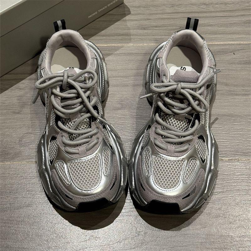 Повышенная износостойкость Папины кроссовки Женские Летние Новые Серебристые Дышащие Универсальные Легкие Спортивные Повседневные Кроссовки Женские