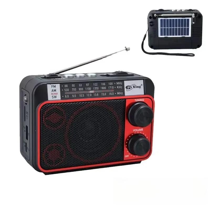 Мини портативное FM AM SW радио с солнечной зарядкой, радиоприемник, беспроводной Bluetooth-динамик со светодиодным фонариком, поддержка TF-карты, USB