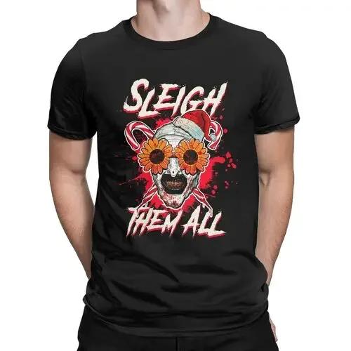 Hipster Tees Short Sleeve Round Collar 100% Cotton Summer Clothing Horror Movie Scary Art The Clown Terrifier t shirt for
