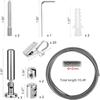 Wall Mount Art Projects Display Curtain Rod Set (5 Meters) with 20 Clips - Stainless Steel Photo Hanging Clothesline Window Curtain Tension