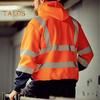 Светоотражающая защитная толстовка с капюшоном, светоотражающие зоны на 360 градусов, высокая видимость, быстросохнущая, с длинными рукавами, ночное пальто для строителей на открытом воздухе ночью