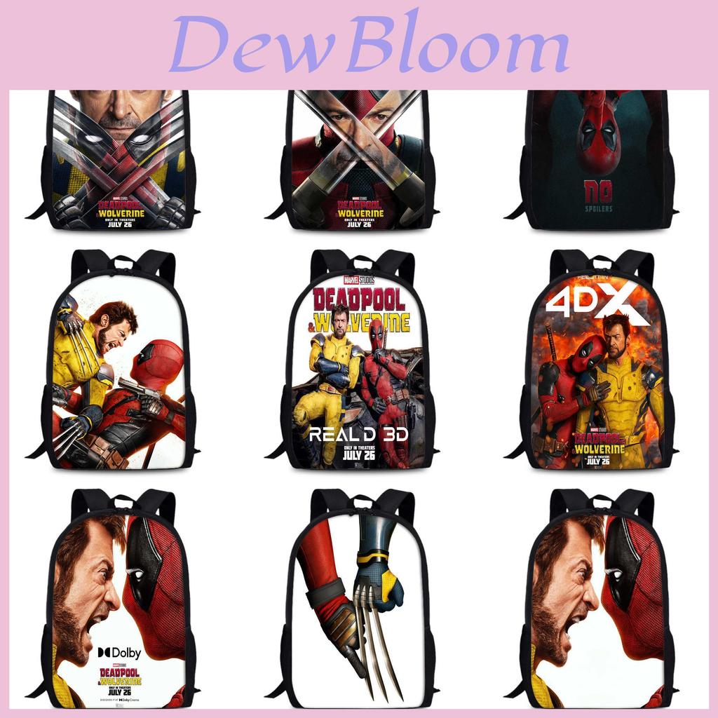 Large Capacity Deadpool And Wolverine Backpack For School Unisex Design