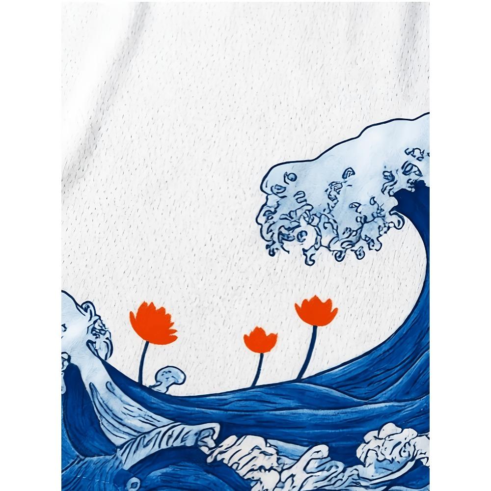 White and blue basketball jerseys with wavy and floral designs are ideal for court sports