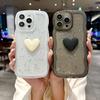 Эпоксидный глиттер подходит для чехла мобильного телефона iPhone17Promax Apple 16/15 трехмерное сердце 14/7P модная девушка XR