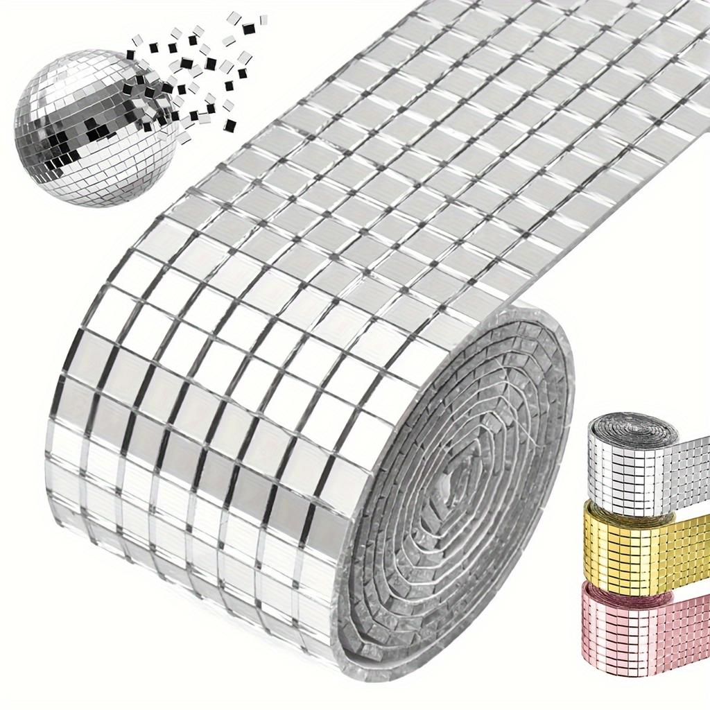 Classic Style Acrylic Self-Adhesive Mirror Mosaic Tiles - Square DIY Handmade Glass Strips for Indoor and Outdoor Decorations, Art Projects