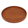 Wood Serving Tray 11.8in Sturdy Wood Simple Elegant Round Multifunction Wooden Tea Tray for Cafe