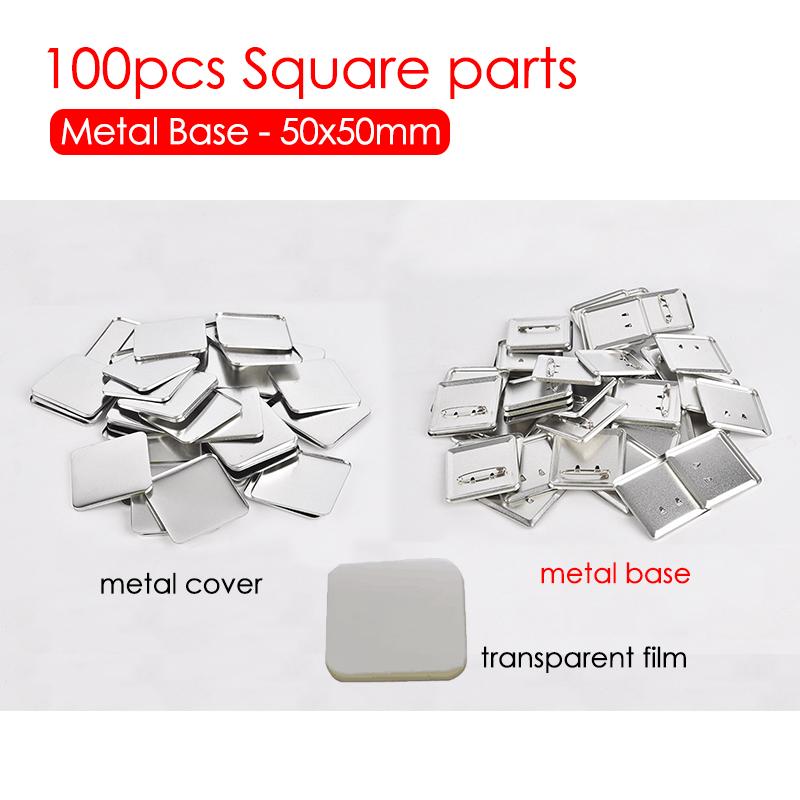 50x50 мм квадратные детали для значков 50 комплектов магнитов на холодильник расходные материалы для кнопок 100 комплектов значков для самостоятельного изготовления значков материалы для художественных промыслов