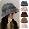 Winter Basin Hat Solid Color Thickened Soft Plush Warm Bucket