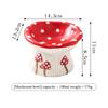 Elevated Raised Cat Bowl Cute Mushroom Cat Water Food Bowl Ceramic Cat Feeder Raised Wide Shallow kitten Food Dish
