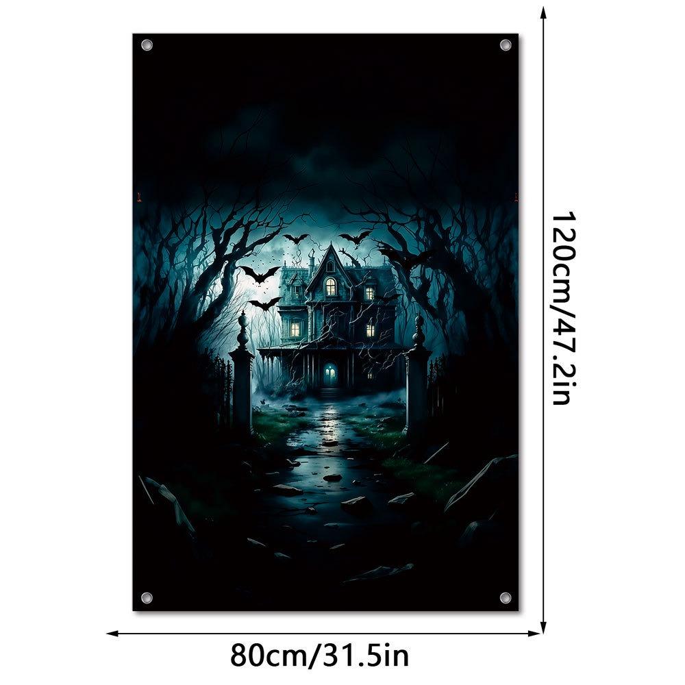 Large Size Fake Window Banner Hanging Design Horror Hanging Cloth Home Decoration