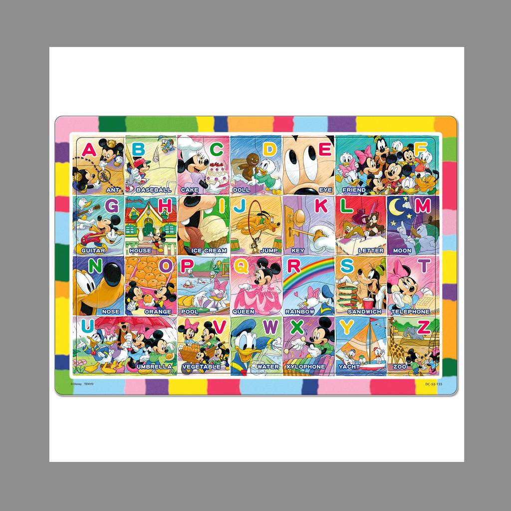 Tenyo в детском пазле Дисней Микки Маус Образовательная Хирагана Карта Японии Набор Алфавита Пазл Антибактериальное Покрытие Включает Чехол для Хранения Возраст 5