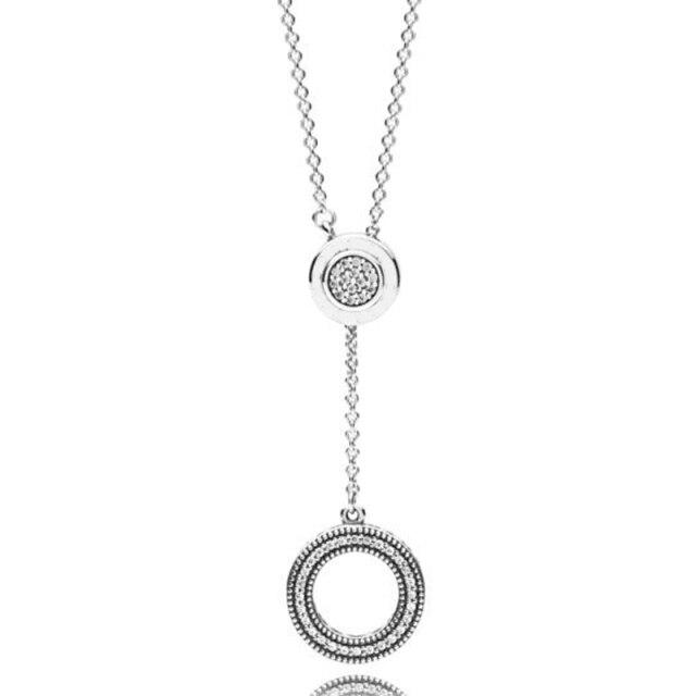 Сверкающее ожерелье Infinity Collier United Regal Crown Hearts с цветком ромашки для стерлингового серебра 925 пробы, очаровательные модные ювелирные изделия своими руками