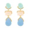 1 Pair Women Hanging Earrings Exaggerated Geometric Color Matching Smooth Bohemian Style Club Party Dangle Earrings Ear Jewelry