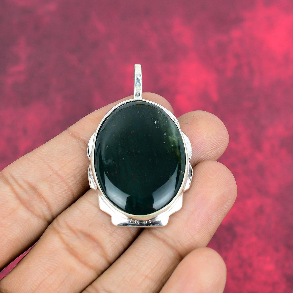 Подвеска из мохового агата, ювелирные изделия из драгоценных камней, подвеска из стерлингового серебра 925 пробы, подарок для женщин, подвеска ручной работы