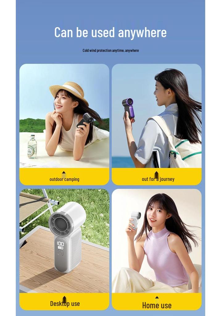 X688 High-Speed Portable Handheld Fan - USB Rechargeable, Long Battery Life, Turbo Power, Ideal for Outdoor Use