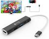 3XI Легкий и до 4K HDMI PD100W Питание USB USB USB-C Хаб, 4-в-1 Type-C Хаб, Алюминиевый, Прочный, USB-C HDMI, Поддержка, Питание, 3.0, 2.0 (черный)