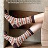 5 Pairs Soft Cozy Argyle Patterned Crew Socks | Vintage-Inspired Mid-Calf Socks in Blue, Orange, Beige & Brown, Perfect for Autumn and Winter Gifts
