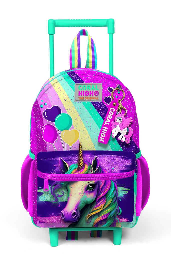 Рюкзак Minik Yuva Squeegee Pink Water Green Unicorn с рисунком и двумя отделениями 24058