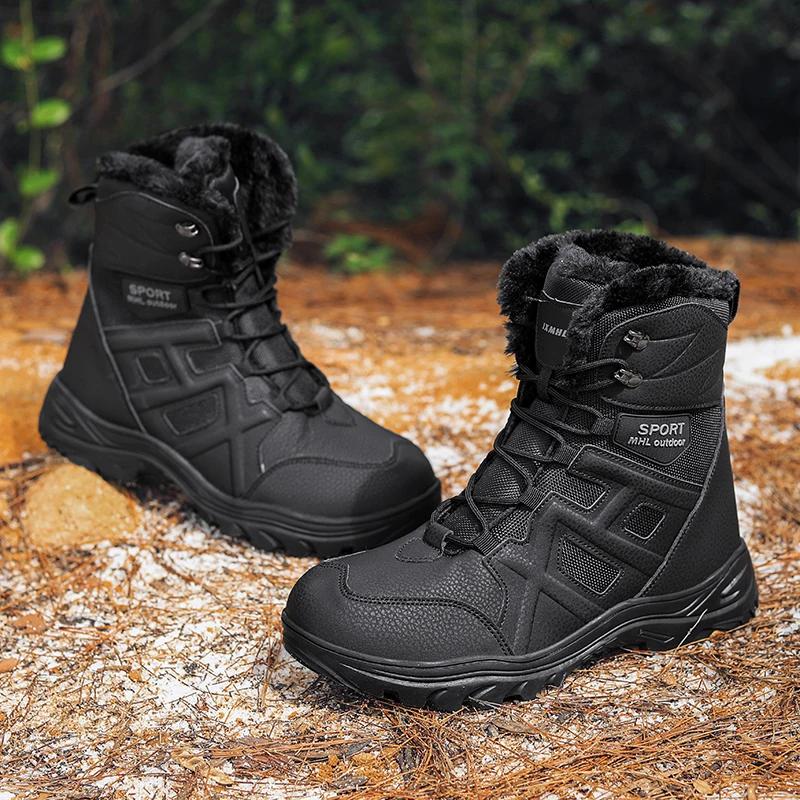 Мужские ботинки зимние, устойчивые к холоду, на платформе, для альпинизма, на открытом воздухе, нескользящие, зимние, теплые, рабочие, плюшевые, высокого качества, для снегоходов