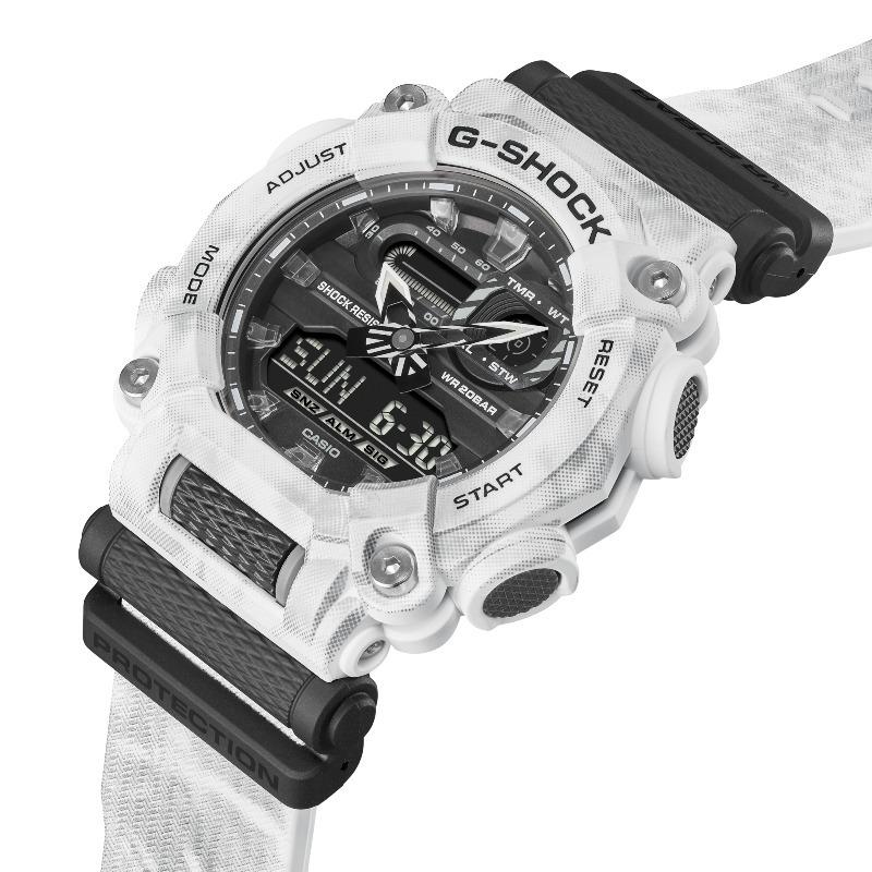 Casio Мужские кварцевые часы GA-900GC-7A с аналоговым циферблатом, водонепроницаемостью 200 м, ударопрочностью, из смолы