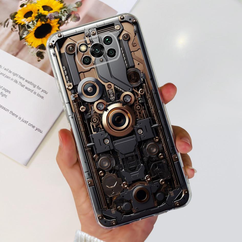 Для Xiaomi Poco X3 NFC Чехол Прозрачная Крышка Мягкий Силикон Модный Цветочный Чехол для Телефона Для Xiaomi Poco X3 Pro Fundas PocoX3 Coque