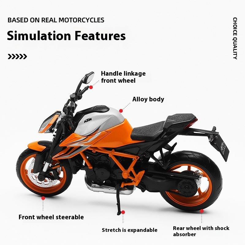 Масштаб 1/12 KTM 1290 Super DUKE R Сплав Спортивный Мотоцикл Литые Миниатюры Модель Декоративные Модные Украшения для Подарка Другу