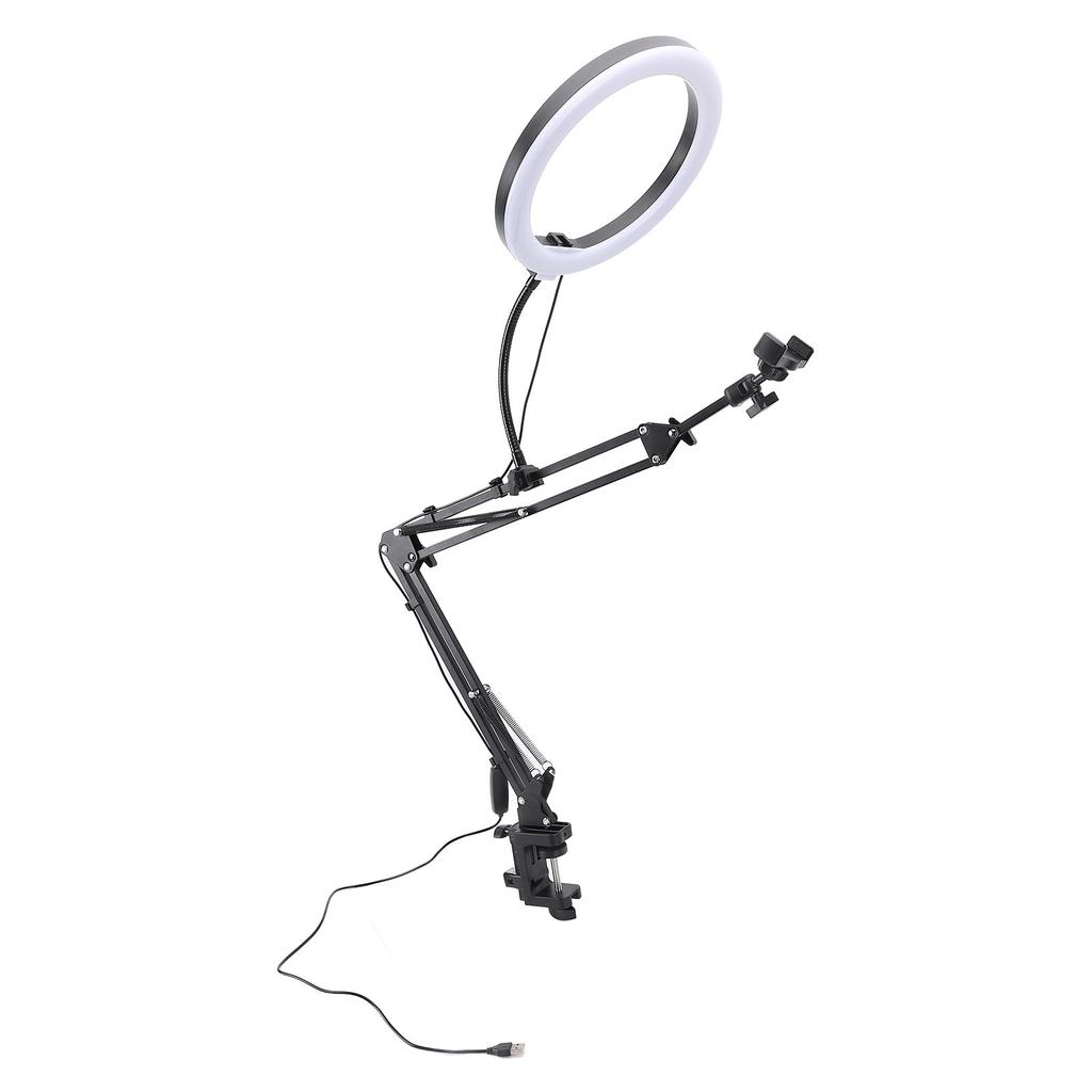 Кольцевой светильник с зажимом, накладной, с держателем для телефона, максимальная толщина зажима 4,5 см для настольного Li