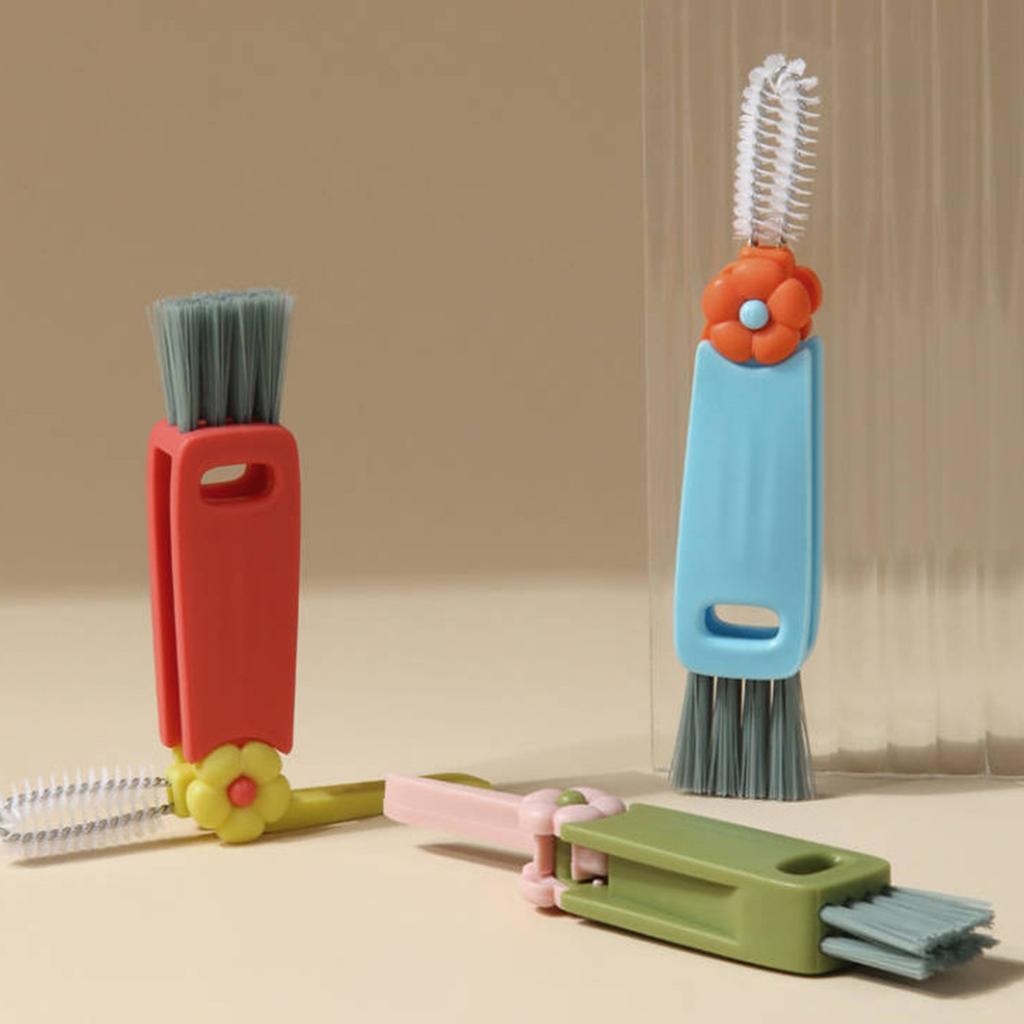 Щетка для чистки крышек чашек 3 в 1, многофункциональная губка для бутылок, дорожные кухонные аксессуары, пластиковый материал