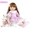 BZDOLL 60 sm Yumshoq Silikon Reborn Qo'g'irchoq O'yinchoqlar Qiz uchun Uzun Sochli Malika Kichkintoy Bebies Kiyintirish Qo'g'irchoq Bola Moda Tug'ilgan Kun Sovg'asi