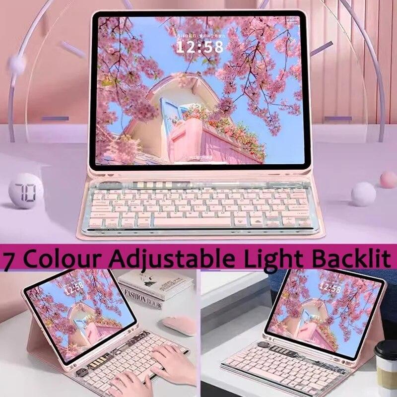Клавиатура с подсветкой для Redmi Pad SE 2023, 11 дюймов, кожаный чехол 5, 6, 11 дюймов, 6 Pro, 11, 5 Pro, 11 дюймов, для Xiaomi Redmi Pad 10,61, противоударный акриловый чехол