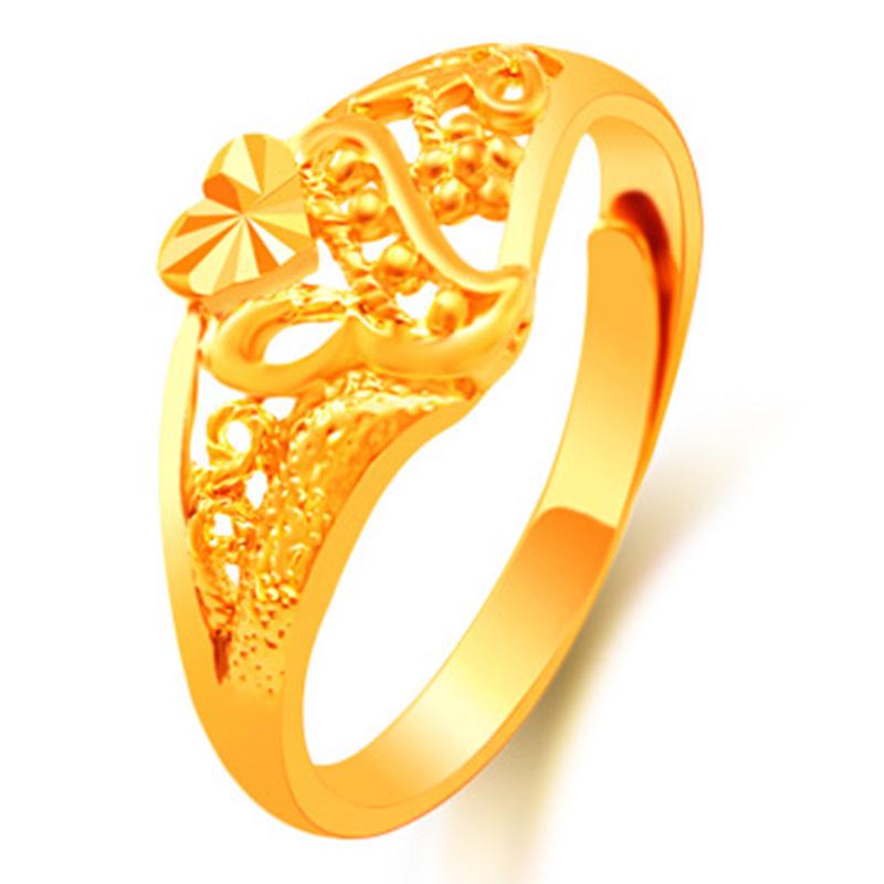 Sand Gold Ring for Women, Long-lasting Color Retention, Niche Sweet Imitation Gold Open Female Ring, Copper Alloy Accessories