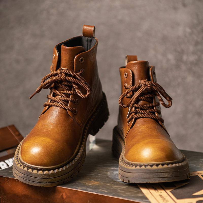 Модные горячие осенние и зимние мужские ботинки ретро классика британский стиль повседневные уличные мотоциклетные качественные деловые офисные кожаные ботинки