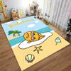 Мультяшный ковер Gudetama с изображением пляжа, узором из ракушек и морских звезд. Подходит для использования в качестве противоскользящего покрытия для гостиной, спальни, диванов