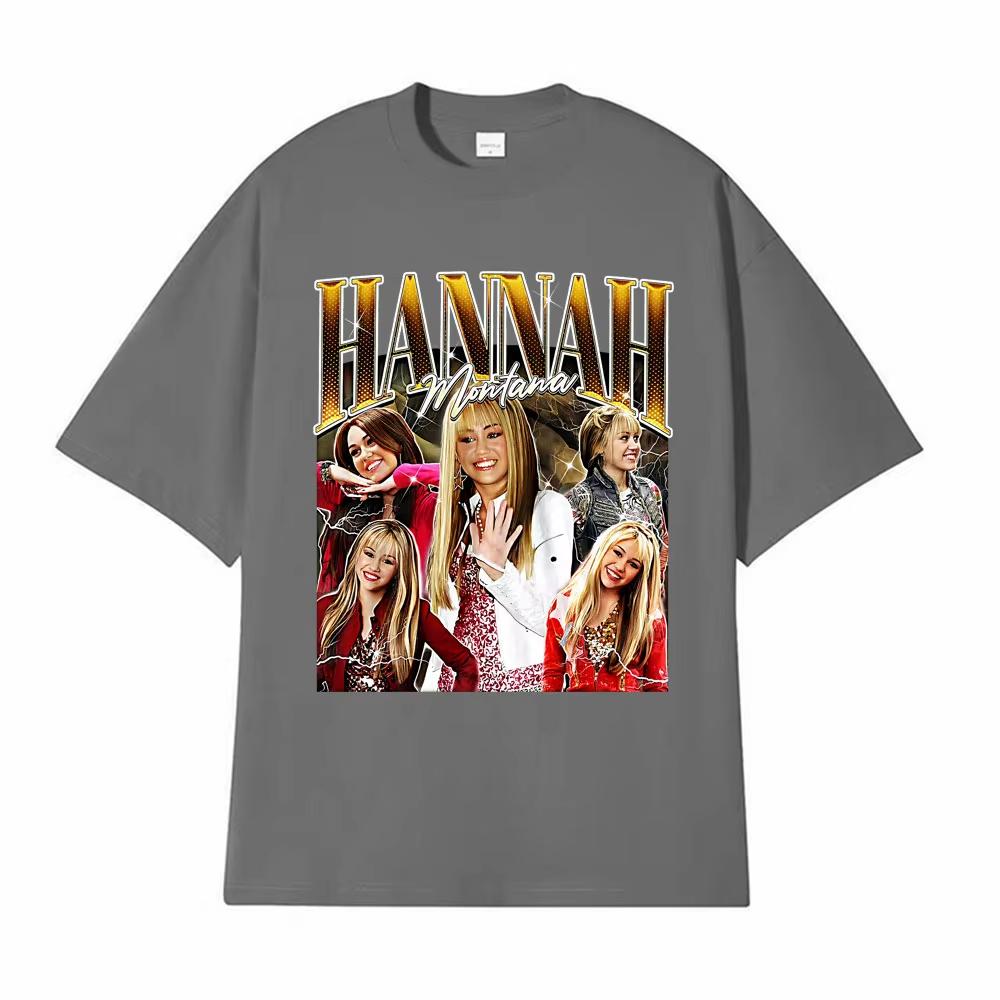 Hannah Montana Vintage Pop Graphic Tshirt Unisexs and Womens Clothing Fashion Aesthetic T Shirt ONeck Cotton Tshirt Streetwear