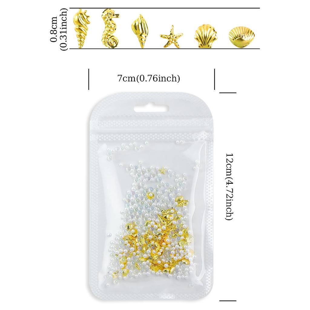 1 упаковка Y2K Металлические 3D Шармы для Нейл-Арта с Ракушкой, Морской Звездой, Морской Раковиной, Металлические Заклепки, Детали для Ногтей, Жемчужная Страза, Летние Принадлежности для Ногтей