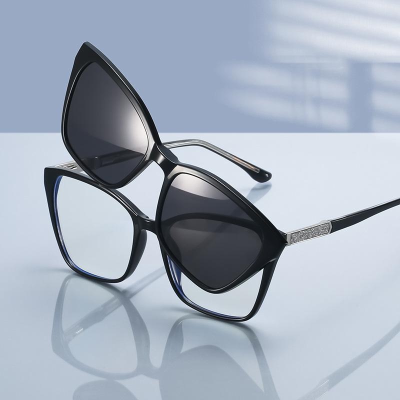 New popular casual outdoor magnetic glasses frame one mirror dual-purpose set of glasses men's and women's trendy sunglasses
