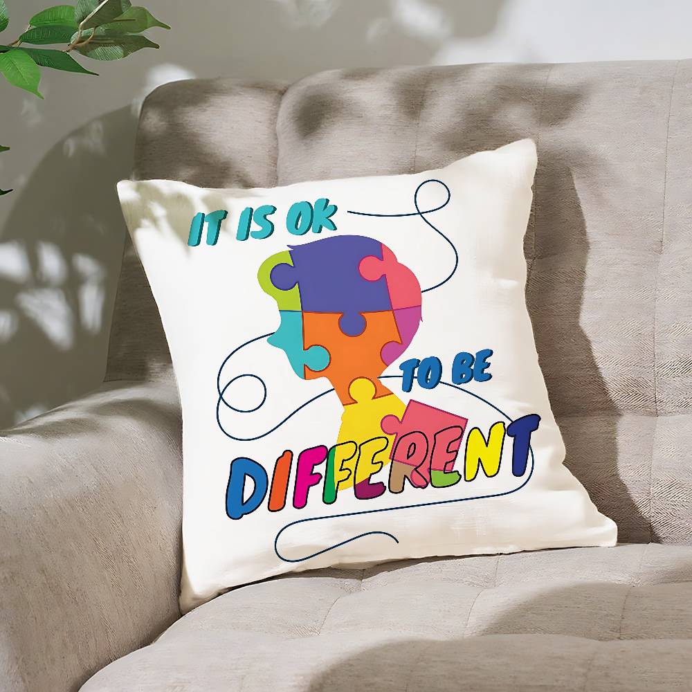 Autism Acceptanc Creative Slogan Customizable Square Pillowcases Stylish And Soft Perfect For Beds Cars And Sofas