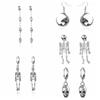 Skeleton Ghost Ear Studs Metal Skull Dangle Earrings Retro Halloween Earrings  Gift