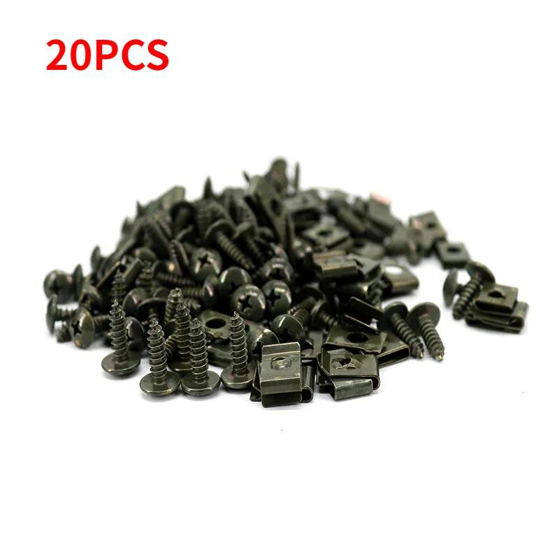 40 шт. металлические U-образные прокладки, комплект саморезов, автомобильные саморезы, крепежные детали, универсальные аксессуары для модификации авто, мотоцикла