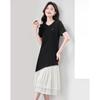 Women's Elegant Short-Sleeve A-Line Midi Dress